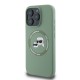 Husa Karl Lagerfeld Liquid Silicone K&CH Heads MagSafe pentru iPhone 16 Pro, Kaki (Bakr, KLHMP16LSKCHTCA) by www.silkase.ro