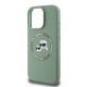 Husa Karl Lagerfeld Liquid Silicone K&CH Heads MagSafe pentru iPhone 16 Pro, Kaki (Bakr, KLHMP16LSKCHTCA) by www.silkase.ro