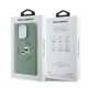 Husa Karl Lagerfeld Liquid Silicone K&CH Heads MagSafe pentru iPhone 16 Pro, Kaki (Bakr, KLHMP16LSKCHTCA) by www.silkase.ro