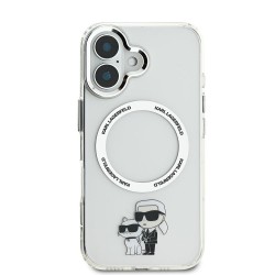 Husa Karl Lagerfeld IML Karl and Choupette MagSafe pentru iPhone 16, Transparenta Husa Karl Lagerfeld IML Karl and Choupette MagSafe pentru iPhone 16, Transparenta