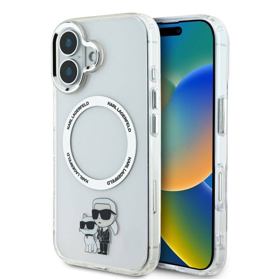 Husa Karl Lagerfeld IML Karl and Choupette MagSafe pentru iPhone 16 Plus, Transparenta Husa Karl Lagerfeld IML Karl and Choupette MagSafe pentru iPhone 16 Plus, Transparenta (Bakr, KLHMP16MHNKCIT) by www.silkase.ro