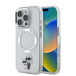 Husa Karl Lagerfeld IML Karl and Choupette MagSafe pentru iPhone 16 Pro Max, Transparenta