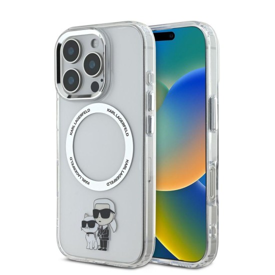 Husa Karl Lagerfeld IML Karl and Choupette MagSafe pentru iPhone 16 Pro Max, Transparenta Husa Karl Lagerfeld IML Karl and Choupette MagSafe pentru iPhone 16 Pro Max, Transparenta (Bakr, KLHMP16XHNKCIT) by www.silkase.ro