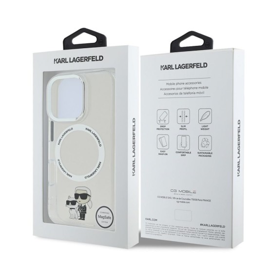 Husa Karl Lagerfeld IML Karl and Choupette MagSafe pentru iPhone 16 Pro Max, Transparenta Husa Karl Lagerfeld IML Karl and Choupette MagSafe pentru iPhone 16 Pro Max, Transparenta (Bakr, KLHMP16XHNKCIT) by www.silkase.ro