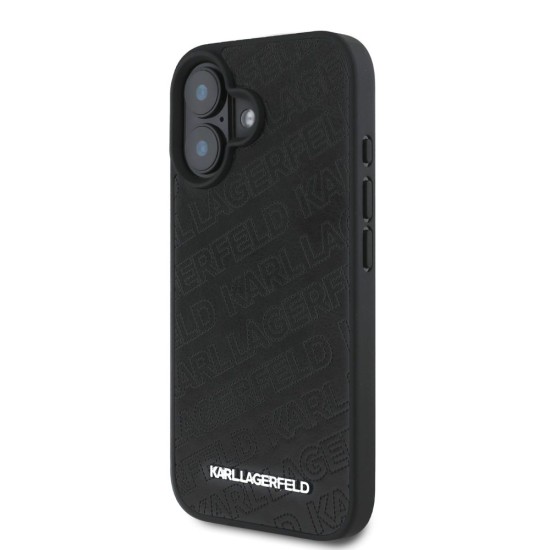Husa Karl Lagerfeld PU Quilted Pattern pentru iPhone 16, Neagra (Bakr, KLHCP16SPQKPMK) by www.silkase.ro
