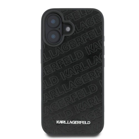 Husa Karl Lagerfeld PU Quilted Pattern pentru iPhone 16, Neagra (Bakr, KLHCP16SPQKPMK) by www.silkase.ro