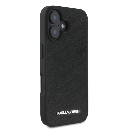 Husa Karl Lagerfeld PU Quilted Pattern pentru iPhone 16, Neagra (Bakr, KLHCP16SPQKPMK) by www.silkase.ro