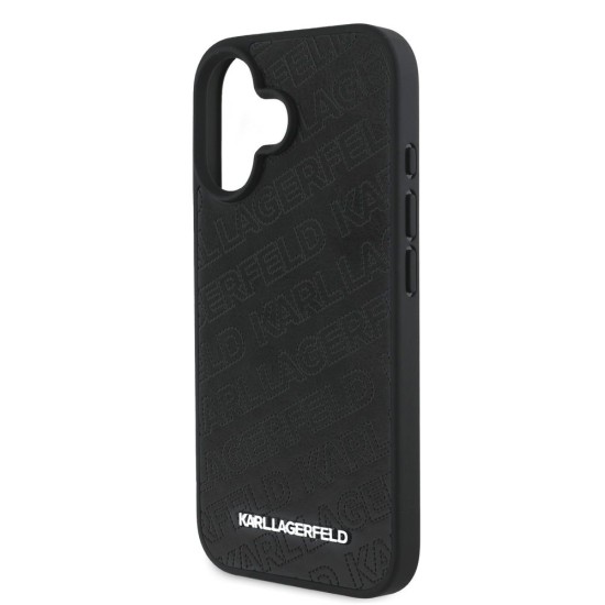 Husa Karl Lagerfeld PU Quilted Pattern pentru iPhone 16, Neagra (Bakr, KLHCP16SPQKPMK) by www.silkase.ro