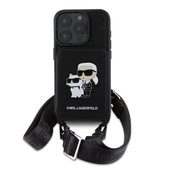 Husa Crossbody Karl Lagerfeld Saffiano Karl and Choupette pentru iPhone 16 Pro, Neagra Husa Crossbody Karl Lagerfeld Saffiano Karl and Choupette pentru iPhone 16 Pro, Neagra (Bakr, KLHCP16LCSAKCPMK) by www.silkase.ro