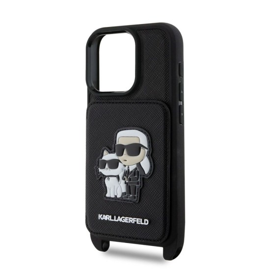 Husa Crossbody Karl Lagerfeld Saffiano Karl and Choupette pentru iPhone 16 Pro, Neagra Husa Crossbody Karl Lagerfeld Saffiano Karl and Choupette pentru iPhone 16 Pro, Neagra (Bakr, KLHCP16LCSAKCPMK) by www.silkase.ro