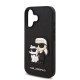 Husa Karl Lagerfeld PU Saffiano Karl and Choupette pentru iPhone 16, Neagra (Bakr, KLHCP16SSANKCPK) by www.silkase.ro