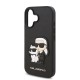 Husa Karl Lagerfeld PU Saffiano Karl and Choupette pentru iPhone 16 Plus, Neagra (Bakr, KLHCP16MSANKCPK) by www.silkase.ro