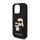 Husa Karl Lagerfeld PU Saffiano Karl and Choupette pentru iPhone 16 Pro, Neagra (Bakr, KLHCP16LSANKCPK) by www.silkase.ro