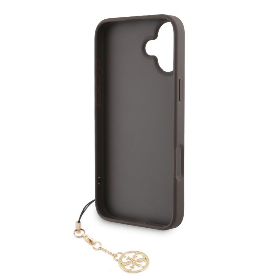 Husa Guess 4G Charm (Tone on Tone) pentru iPhone 16, Maro (Bakr, GUHCP16SGF4GCW) by www.silkase.ro
