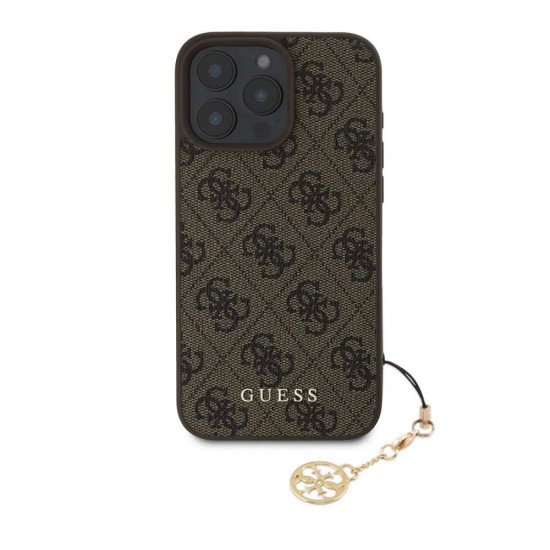 Husa Guess 4G Charm (Tone on Tone) pentru iPhone 16 Pro Max, Maro (Bakr, GUHCP16XGF4GCW) by www.silkase.ro