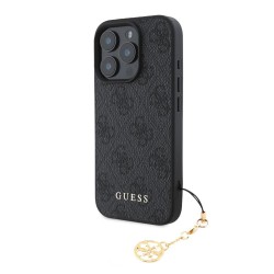 Husa Guess 4G Charm (Tone on Tone) pentru iPhone 16 Pro Max, Gri