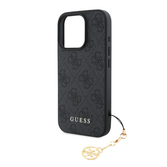 Husa Guess 4G Charm (Tone on Tone) pentru iPhone 16 Pro Max, Gri (Bakr, GUHCP16XGF4GCK) by www.silkase.ro