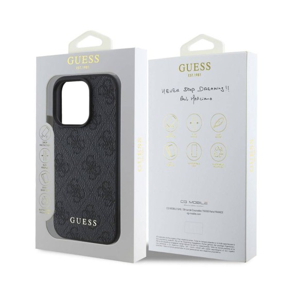 Husa Guess 4G Charm (Tone on Tone) pentru iPhone 16 Pro Max, Gri (Bakr, GUHCP16XGF4GCK) by www.silkase.ro