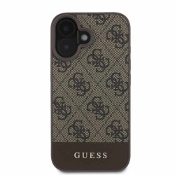 Husa Guess PU 4G Stripe pentru iPhone 16, Maro