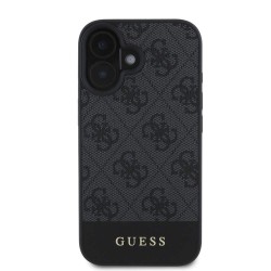 Husa Guess PU 4G Stripe pentru iPhone 16, Gri