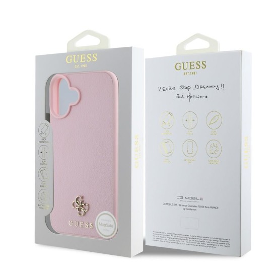Husa Guess PU Grained 4G Small Metal Logo MagSafe pentru iPhone 16 Plus, Roz Husa Guess PU Grained 4G Small Metal Logo MagSafe pentru iPhone 16 Plus, Roz (Bakr, GUHMP16MPGCSM4MP) by www.silkase.ro
