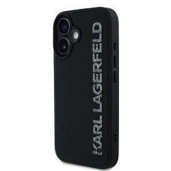 Husa Karl Lagerfeld 3D Rubber Glitter Logo pentru iPhone 16, Neagra Husa Karl Lagerfeld 3D Rubber Glitter Logo pentru iPhone 16, Neagra