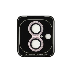 Protecție Cameră Guess Glitter pentru iPhone 16 / 16 Plus, Roz