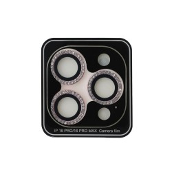 Protecție Cameră Guess Glitter pentru iPhone 16 Pro / 16 Pro Max, Roz