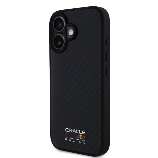 Husa Red Bull Carbon Shiny Logo MagSafe pentru iPhone 16, Neagra (Bakr, RBHMP16S24CFILSK) by www.silkase.ro