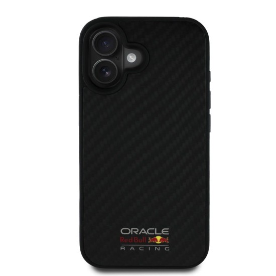 Husa Red Bull Carbon Shiny Logo MagSafe pentru iPhone 16, Neagra (Bakr, RBHMP16S24CFILSK) by www.silkase.ro