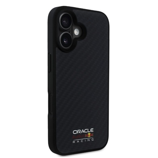 Husa Red Bull Carbon Shiny Logo MagSafe pentru iPhone 16, Neagra (Bakr, RBHMP16S24CFILSK) by www.silkase.ro
