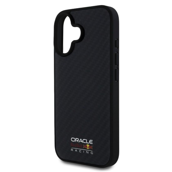 Husa Red Bull Carbon Shiny Logo MagSafe pentru iPhone 16, Neagra (Bakr, RBHMP16S24CFILSK) by www.silkase.ro