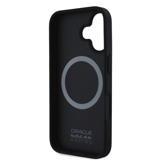 Husa Red Bull Carbon Shiny Logo MagSafe pentru iPhone 16, Neagra (Bakr, RBHMP16S24CFILSK) by www.silkase.ro
