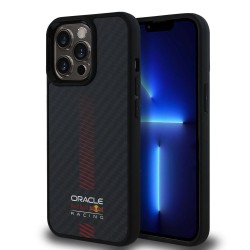 Husa Red Bull Carbon Powerbar MagSafe pentru iPhone 13 Pro, Neagra