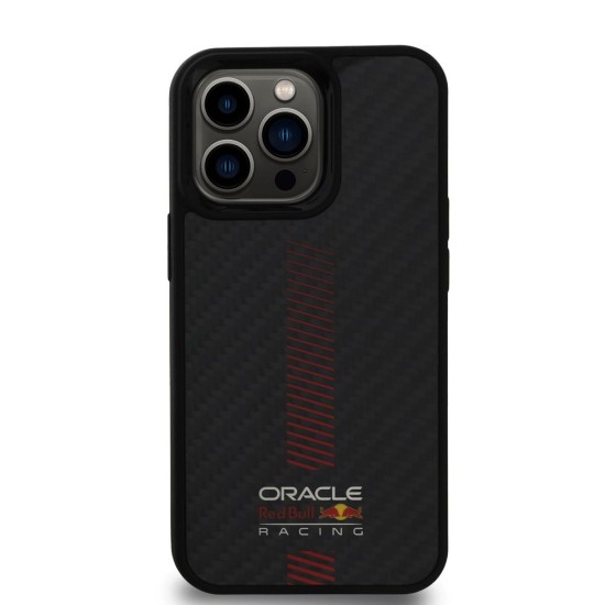 Husa Red Bull Carbon Powerbar MagSafe pentru iPhone 13 Pro, Neagra (Bakr, RBHMP13L24CFGSMK) by www.silkase.ro