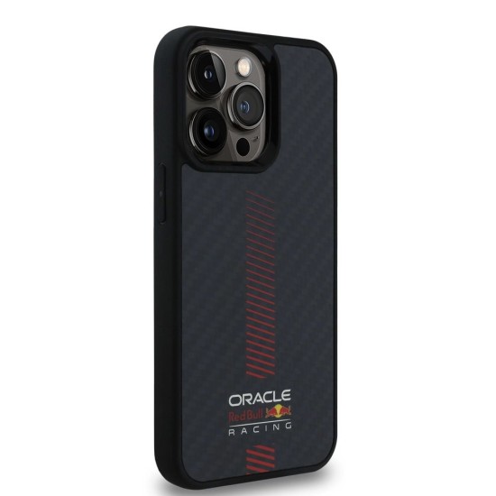 Husa Red Bull Carbon Powerbar MagSafe pentru iPhone 13 Pro, Neagra (Bakr, RBHMP13L24CFGSMK) by www.silkase.ro