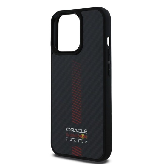 Husa Red Bull Carbon Powerbar MagSafe pentru iPhone 13 Pro, Neagra (Bakr, RBHMP13L24CFGSMK) by www.silkase.ro
