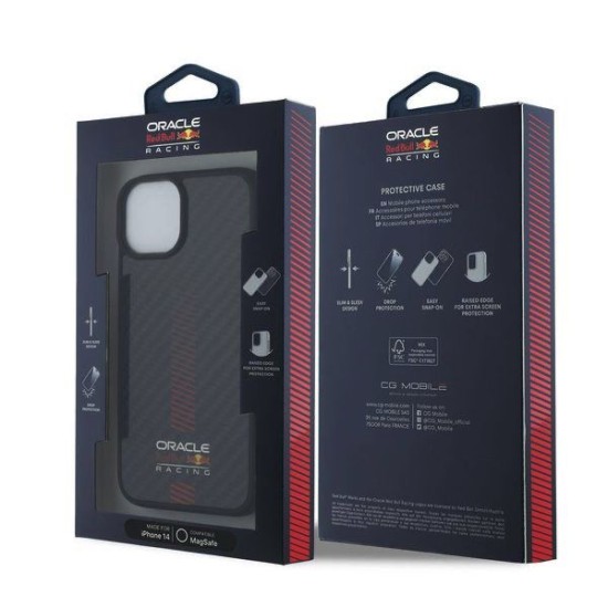 Husa Red Bull Carbon Powerbar MagSafe pentru iPhone 14, Neagra Husa Red Bull Carbon Powerbar MagSafe pentru iPhone 14, Neagra (Bakr, RBHMP14S24CFGSMK) by www.silkase.ro