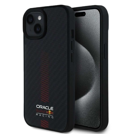 Husa Red Bull Carbon Powerbar MagSafe pentru iPhone 15, Neagra (Bakr, RBHMP15S24CFGSMK) by www.silkase.ro
