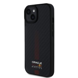 Husa Red Bull Carbon Powerbar MagSafe pentru iPhone 15, Neagra