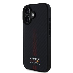 Husa Red Bull Carbon Powerbar MagSafe pentru iPhone 16, Neagra