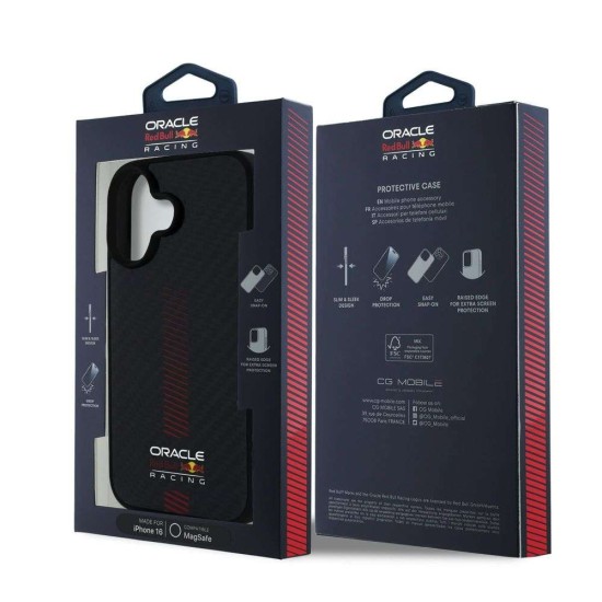Husa Red Bull Carbon Powerbar MagSafe pentru iPhone 16, Neagra Husa Red Bull Carbon Powerbar MagSafe pentru iPhone 16, Neagra (Bakr, RBHMP16S24CFGSMK) by www.silkase.ro