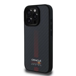 Husa Red Bull Carbon Powerbar MagSafe pentru iPhone 16 Pro, Neagra