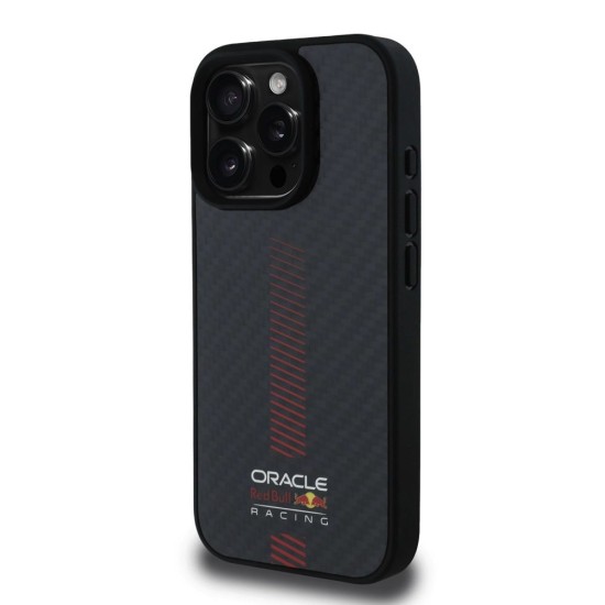 Husa Red Bull Carbon Powerbar MagSafe pentru iPhone 16 Pro, Neagra (Bakr, RBHMP16L24CFGSMK) by www.silkase.ro