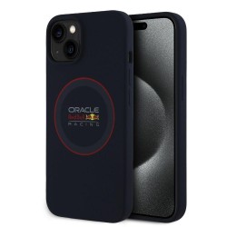 Husa Red Bull Silicone Red Ring MagSafe pentru iPhone 13, Bleumarin