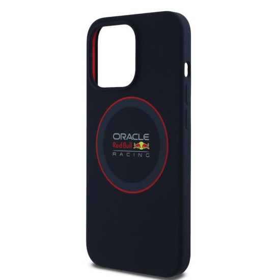 Husa Red Bull Silicone Red Ring MagSafe pentru iPhone 13 Pro, Bleumarin (Bakr, RBHMP13L24SIILVR) by www.silkase.ro