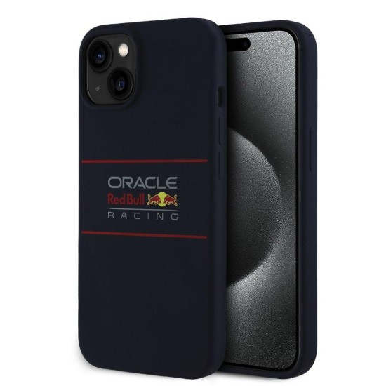 Husa Red Bull Silicone Horizontal Logo MagSafe pentru iPhone 13, Bleumarin (Bakr, RBHMP13M24SIHSRV) by www.silkase.ro