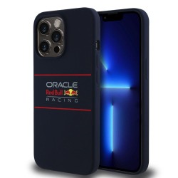 Husa Red Bull Silicone Horizontal Logo MagSafe pentru iPhone 13 Pro, Bleumarin