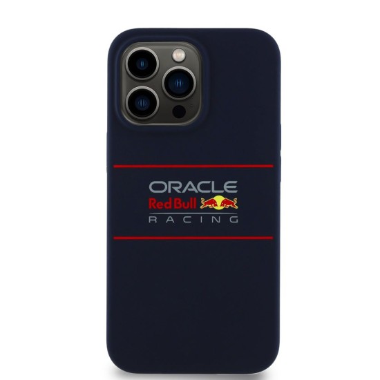 Husa Red Bull Silicone Horizontal Logo MagSafe pentru iPhone 13 Pro, Bleumarin (Bakr, RBHMP13L24SIHSRV) by www.silkase.ro