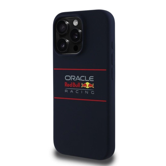 Husa Red Bull Silicone Horizontal Logo MagSafe pentru iPhone 16 Pro Max, Bleumarin (Bakr, RBHMP16X24SIHSRV) by www.silkase.ro